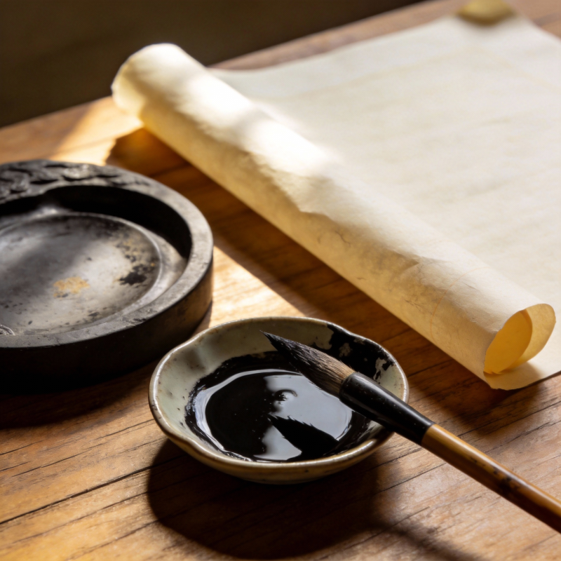 文房四宝静置图片