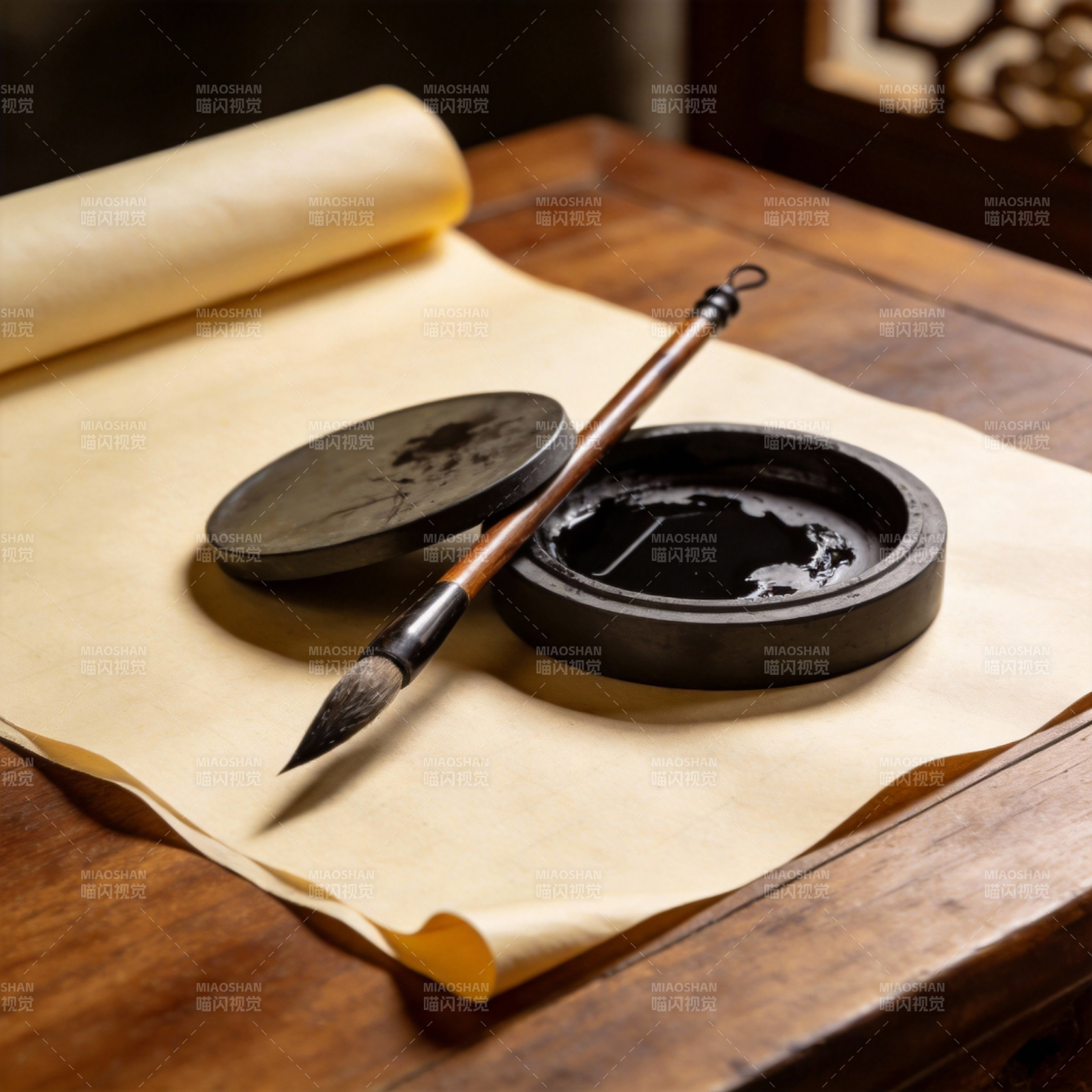 文房四宝静置图片