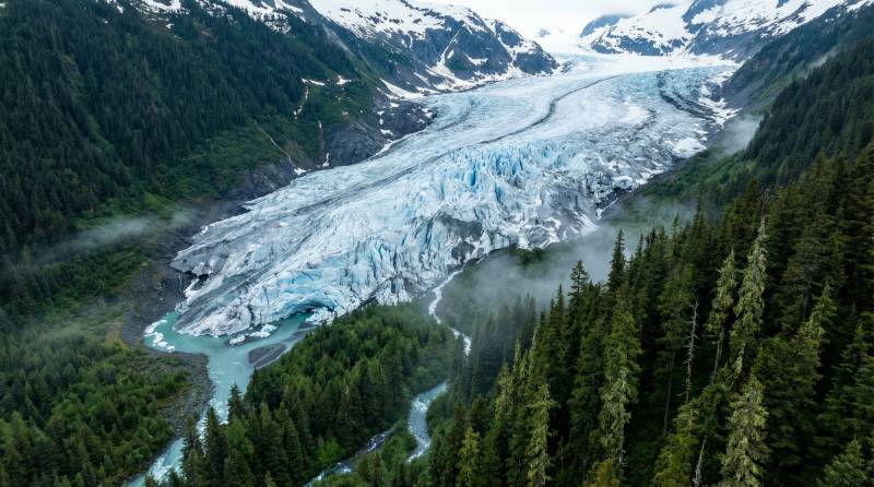 冰川峡谷风光图片