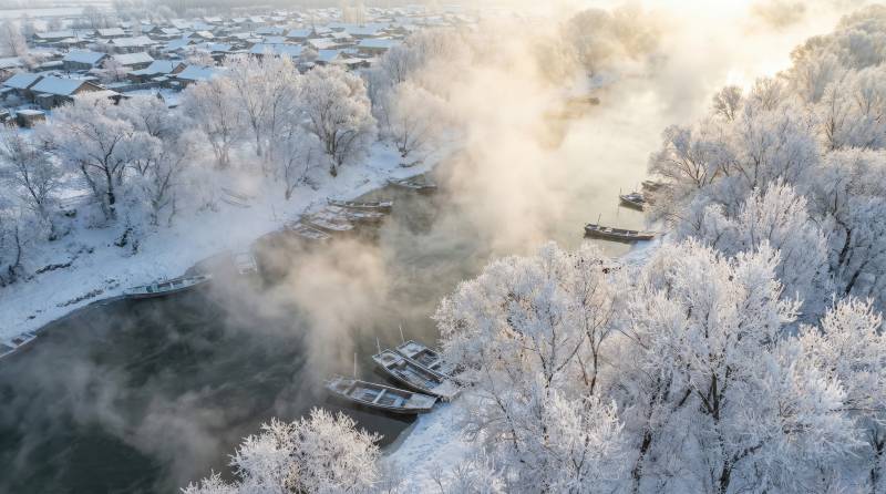 冬日雾凇奇景图片