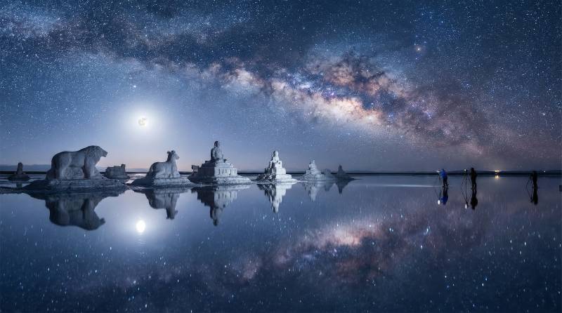 星河映冰原图片