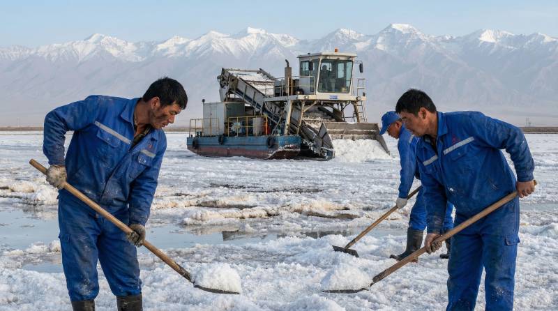 工人铲雪作业图片