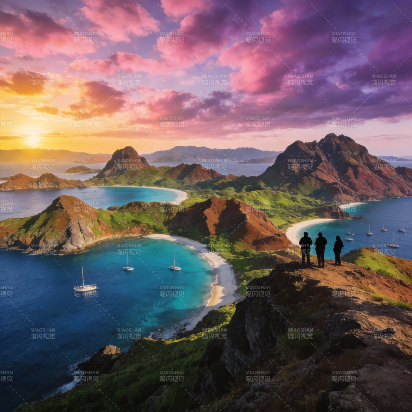 海岛日落美景图片