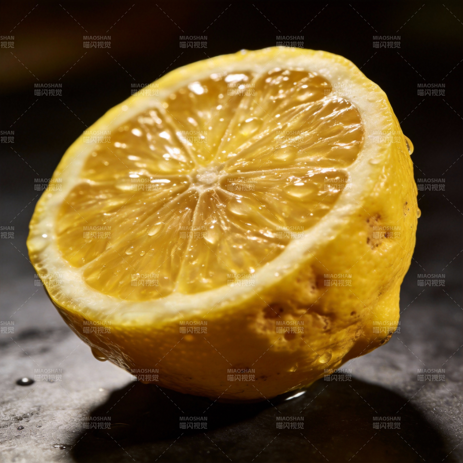 柠檬切片特写图片