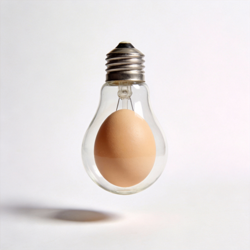 灯泡中的鸡蛋图片