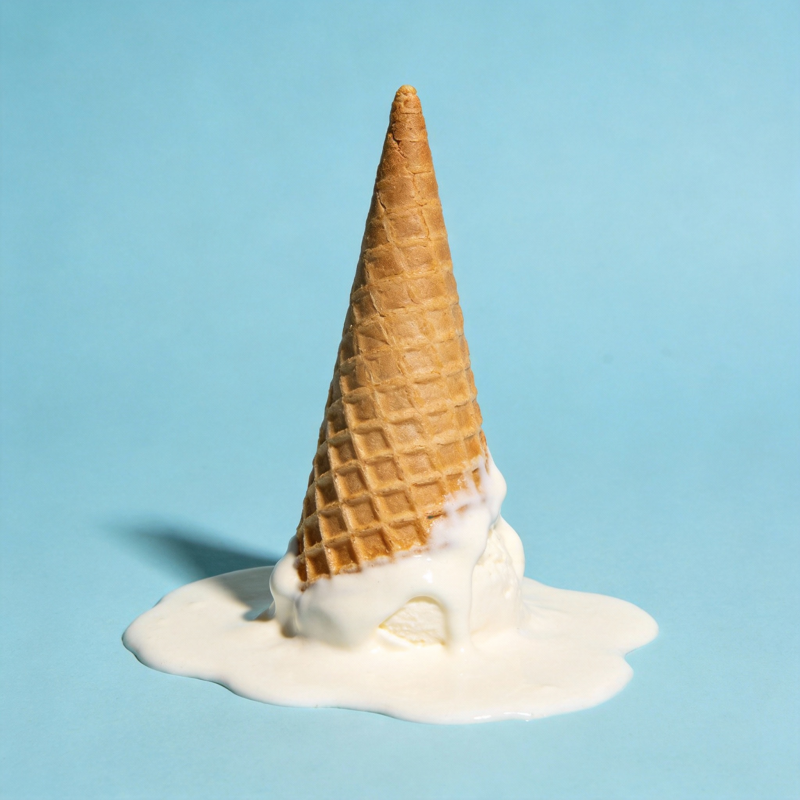 冰淇淋融化了图片