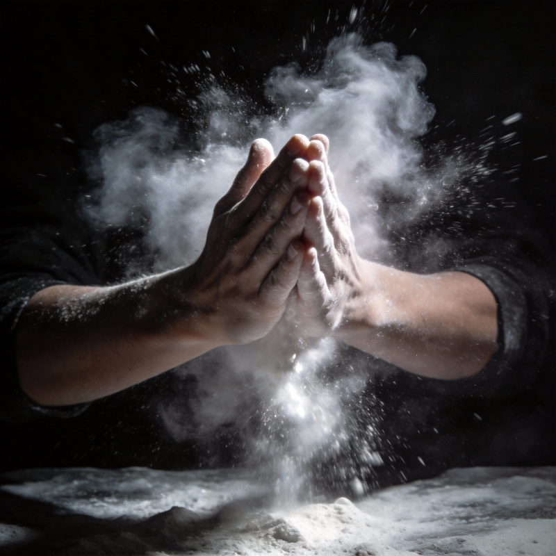 双手扬粉 尘舞飞扬图片