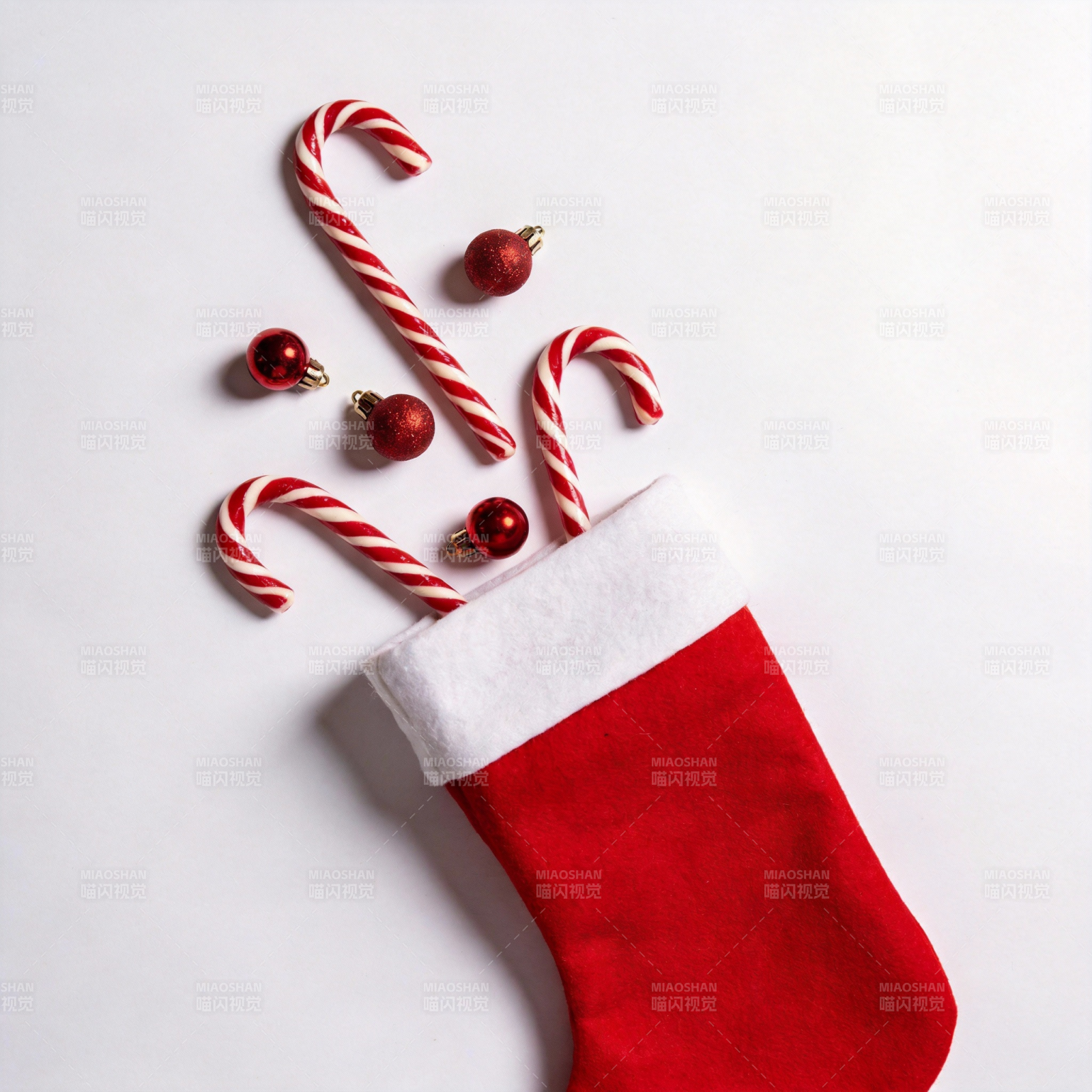 圣诞袜与糖果拐杖图片