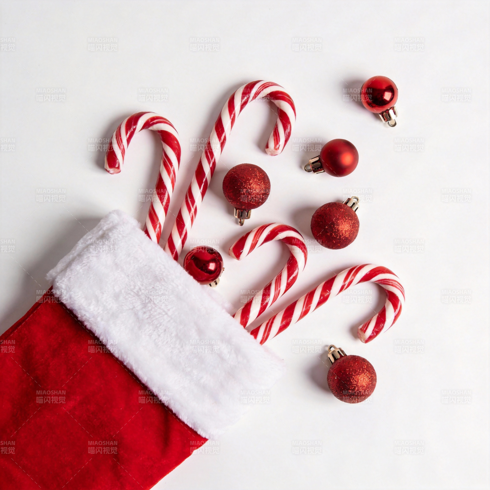 圣诞袜与糖果拐杖图片