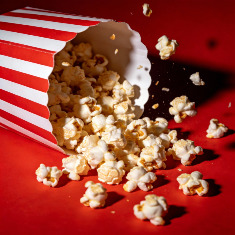 爆米花洒落瞬间图片