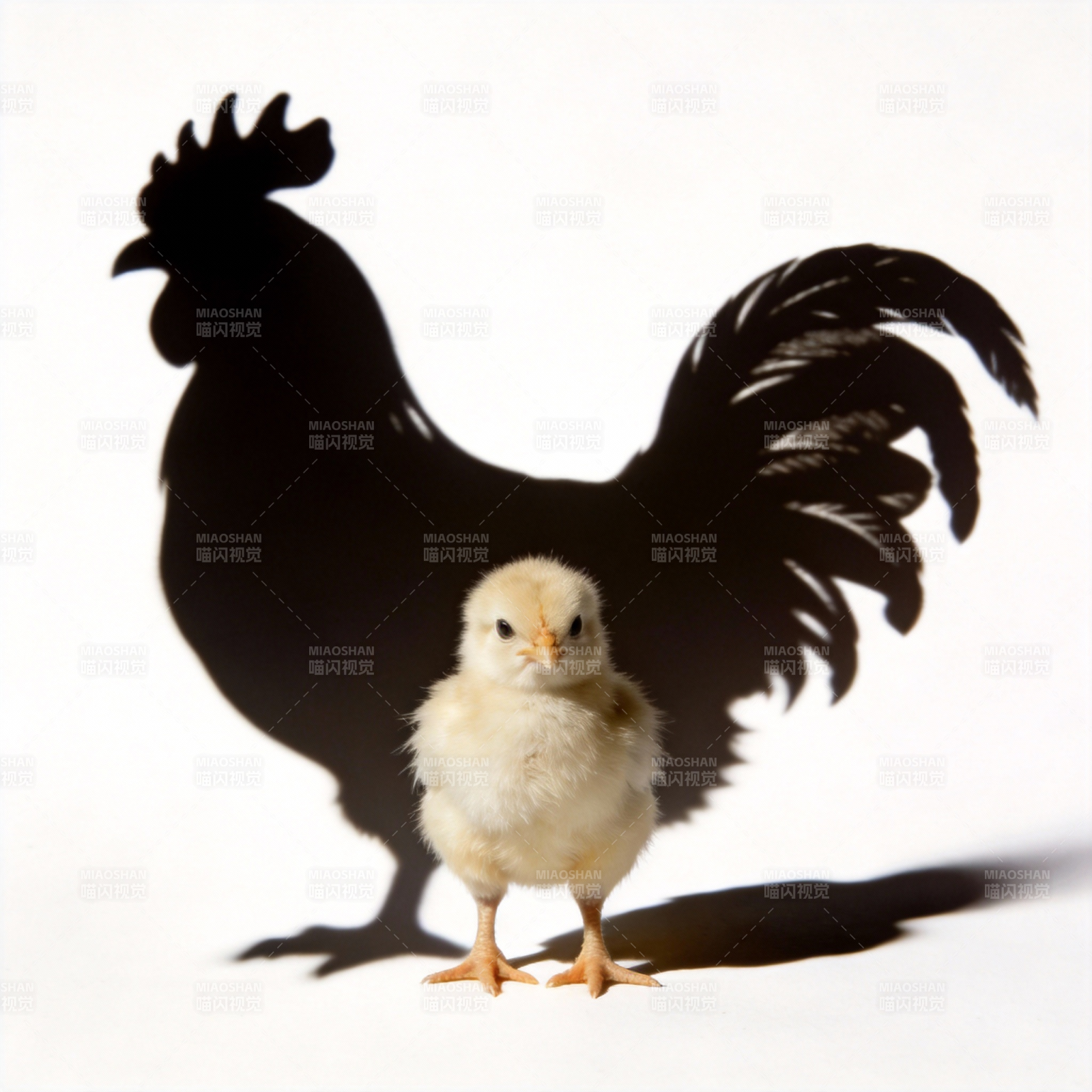 小鸡与公鸡影图片