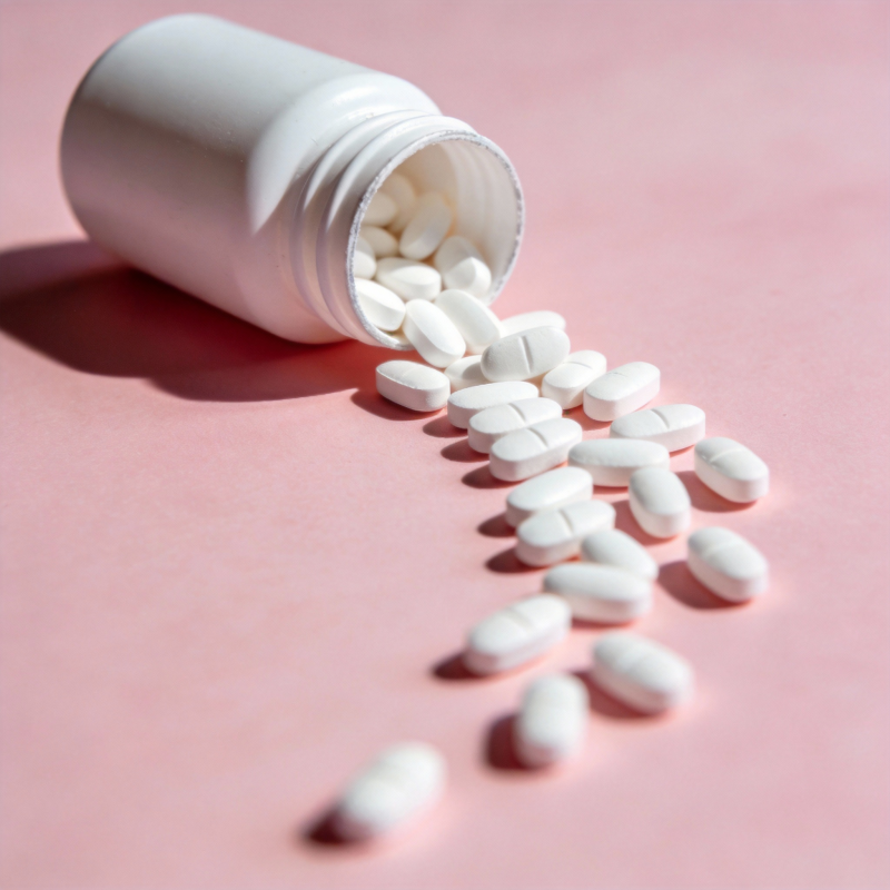 药瓶倾倒药片图片