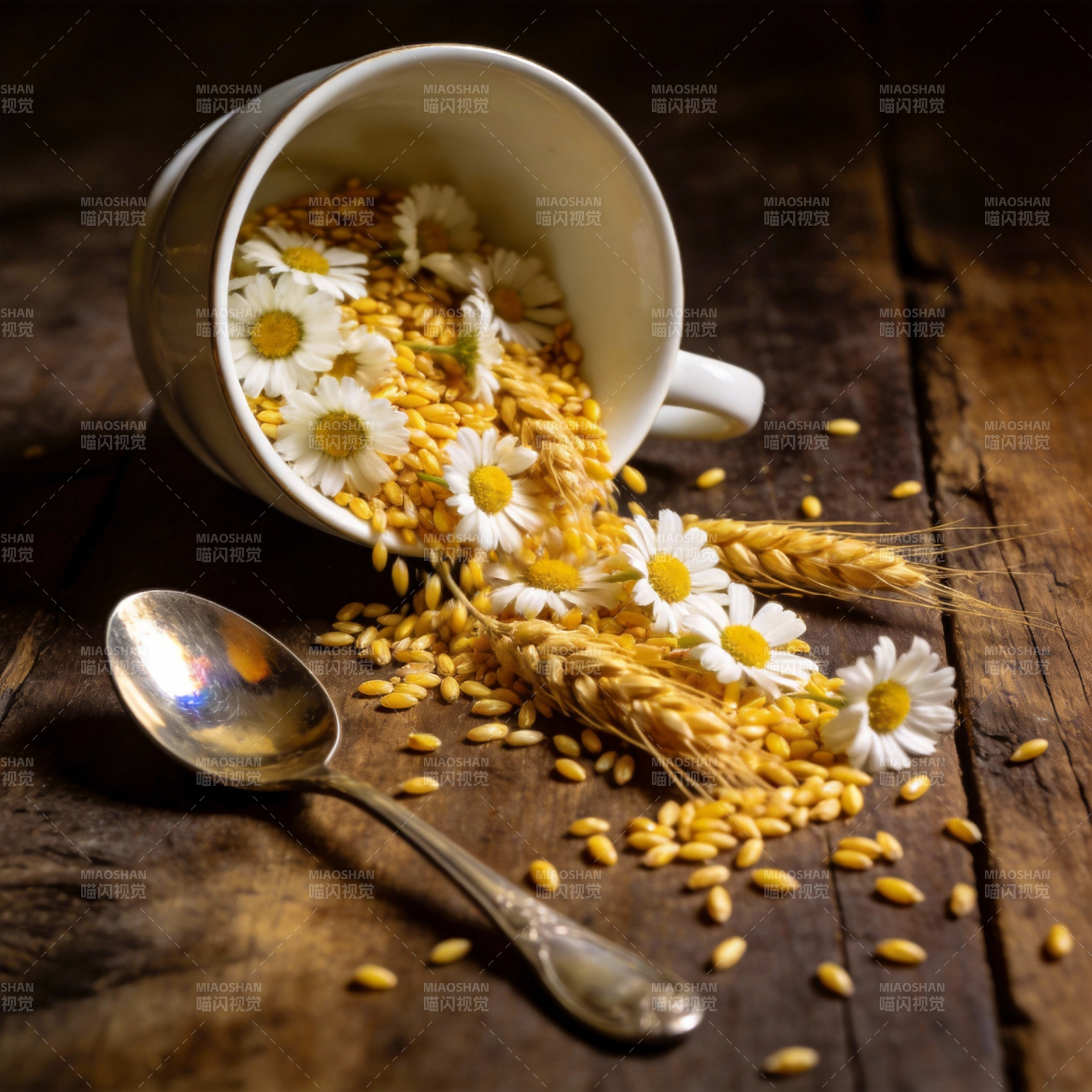 麦穗花茶溢杯香图片