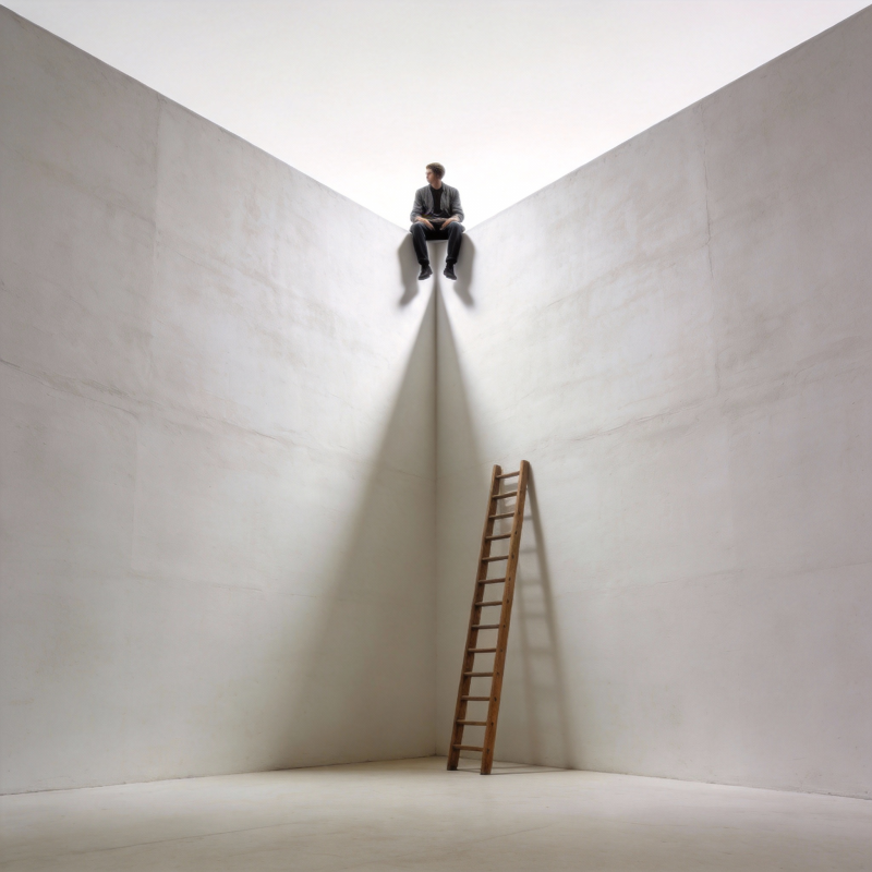 高处的沉思图片