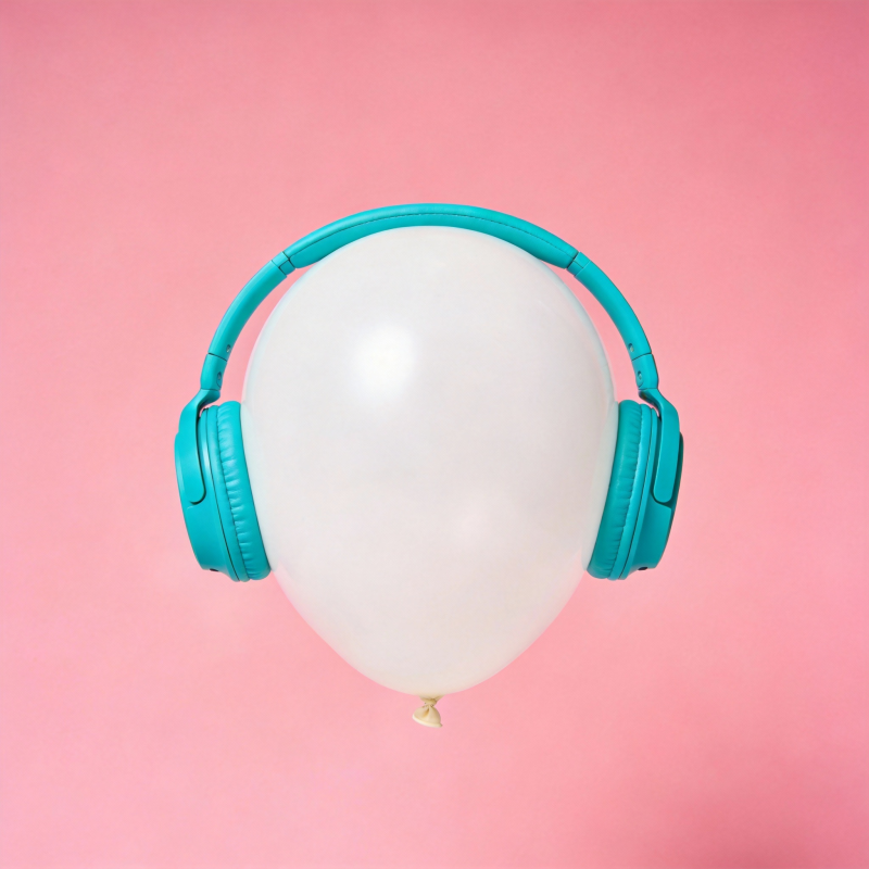 气球戴耳机图片