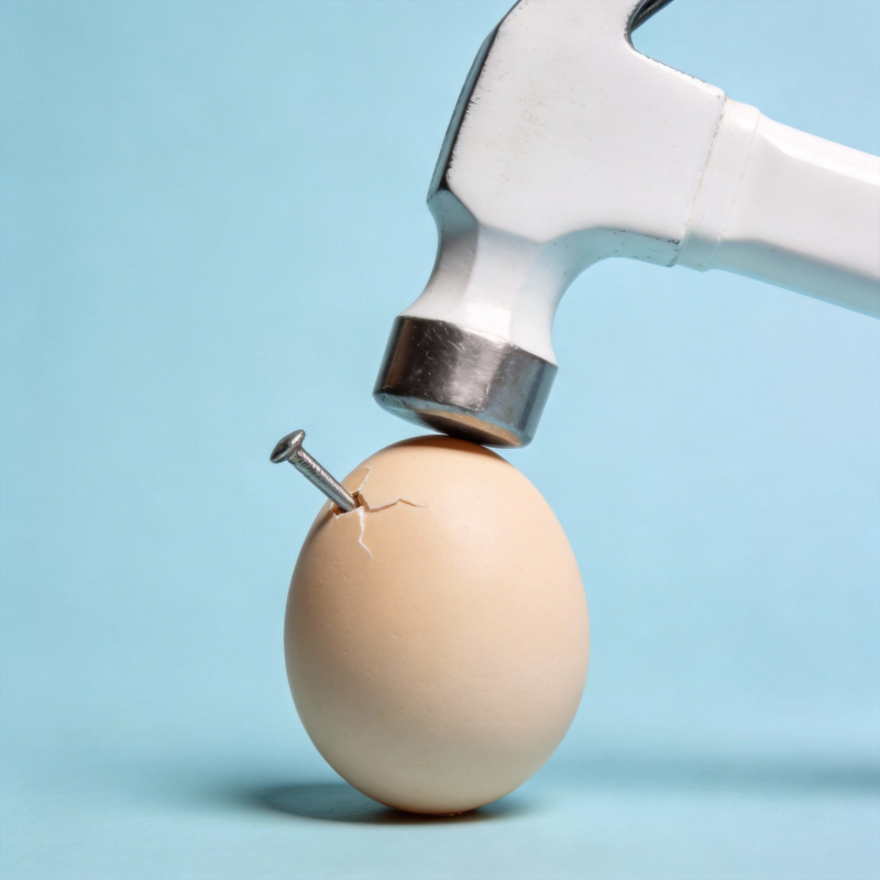 锤击蛋壳钉图片