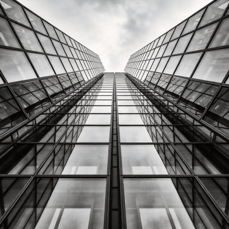 玻璃幕墙的天空之吻图片