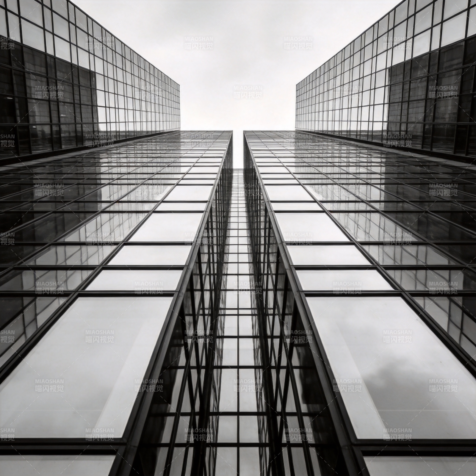 玻璃幕墙对称构图图片