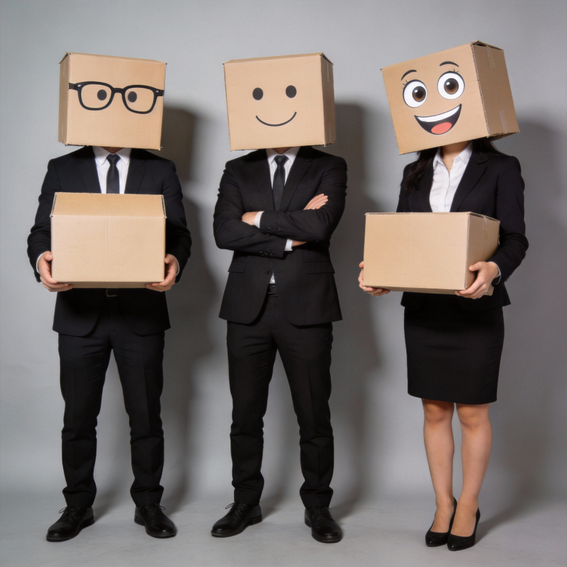 盒头人职场趣照图片