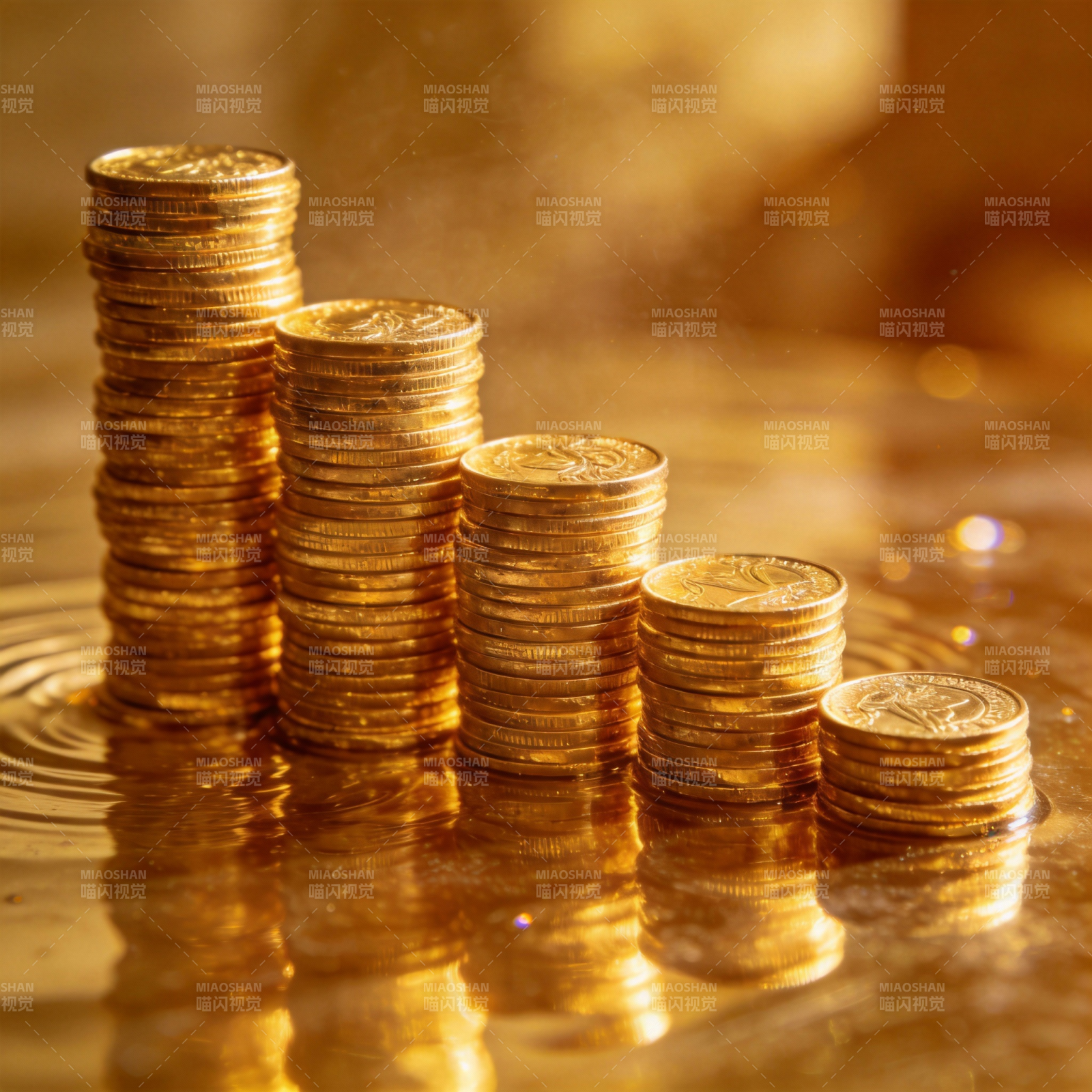 金币堆叠 财富增长图片