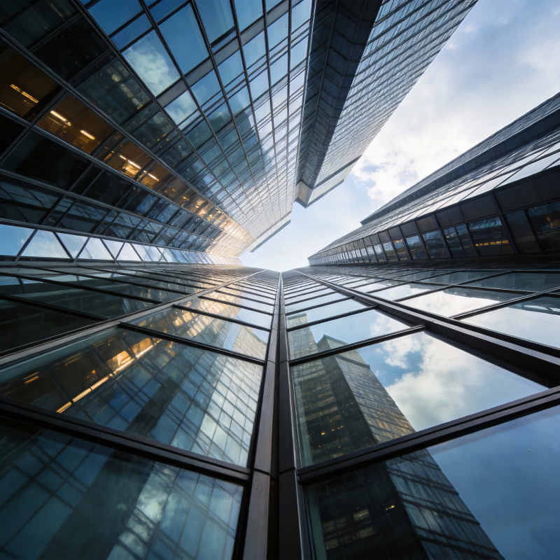 摩天楼群仰望图片