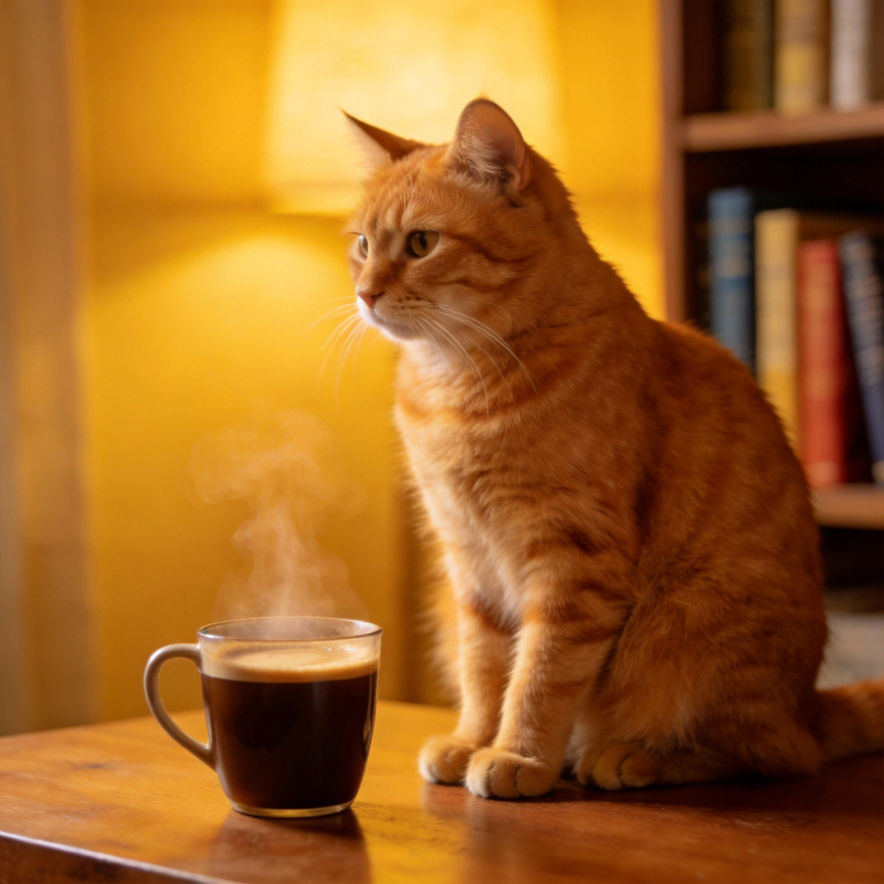 猫伴咖啡 暖光静坐图片