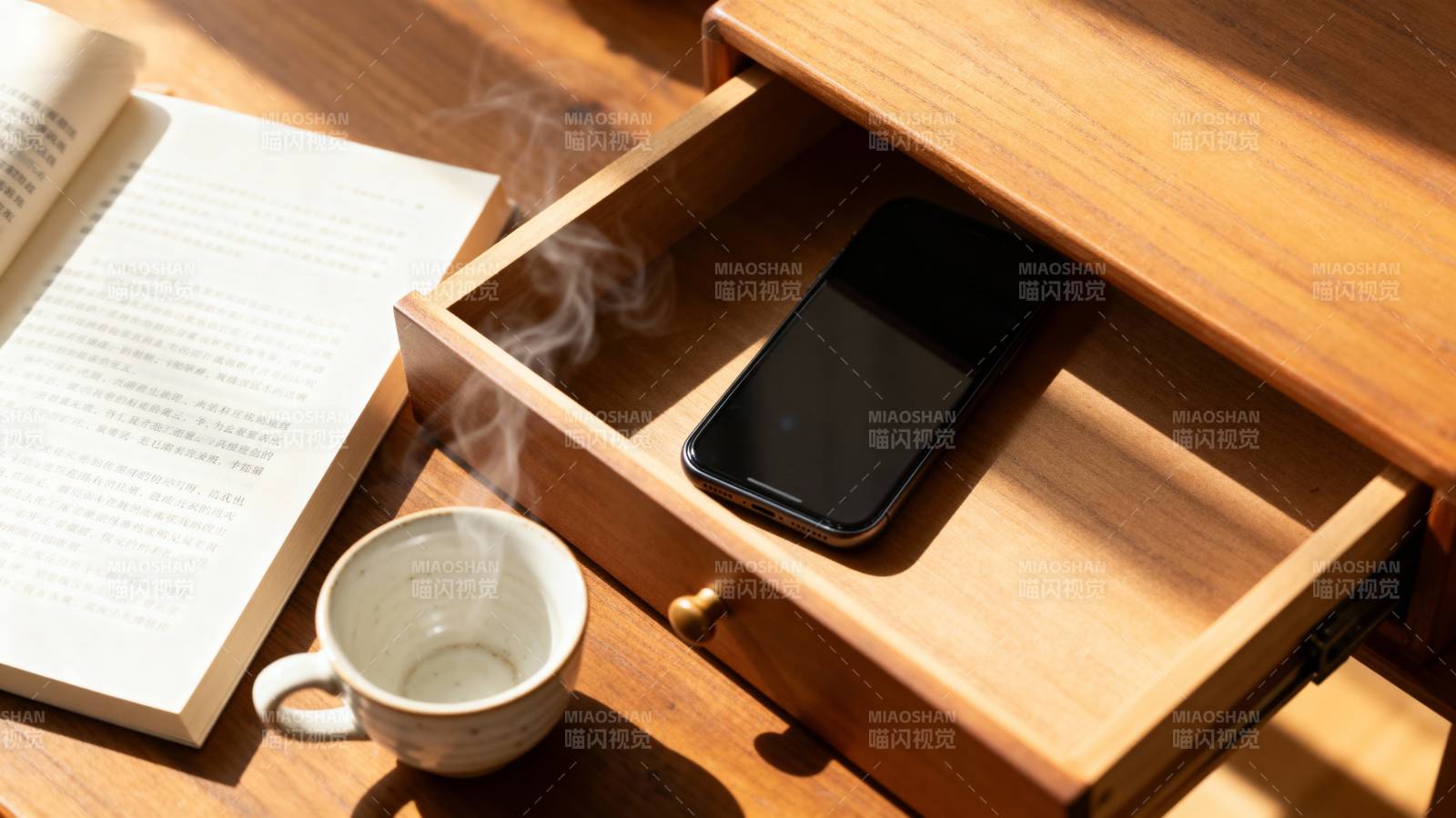 书桌上的静谧时光图片