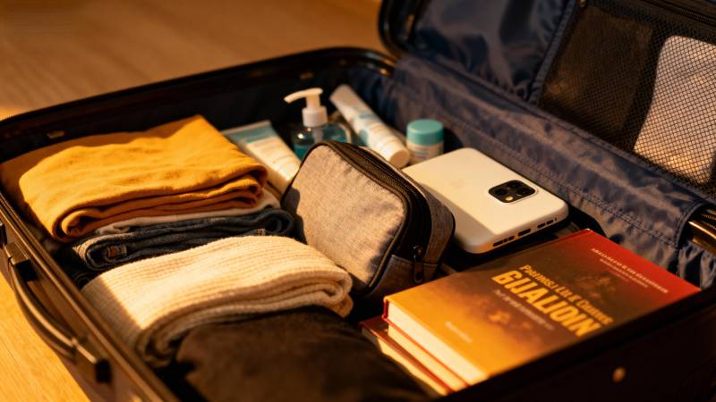 行李箱内物品整理图片