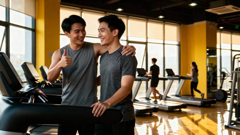 健身房里的兄弟情图片