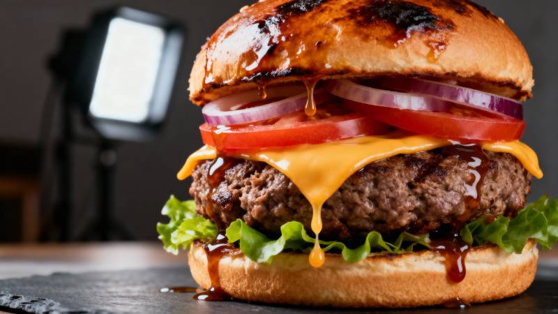 美味芝士汉堡图片