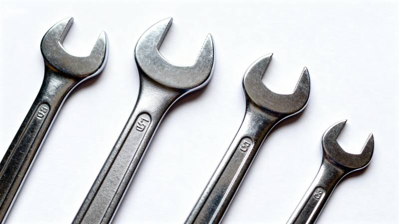 四种扳手排列展示图片