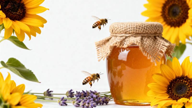 蜂蜜与向日葵图片