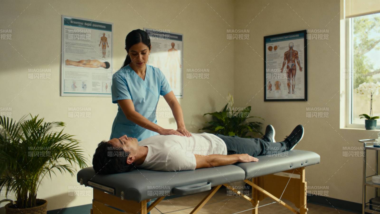 理疗师正在治疗患者图片