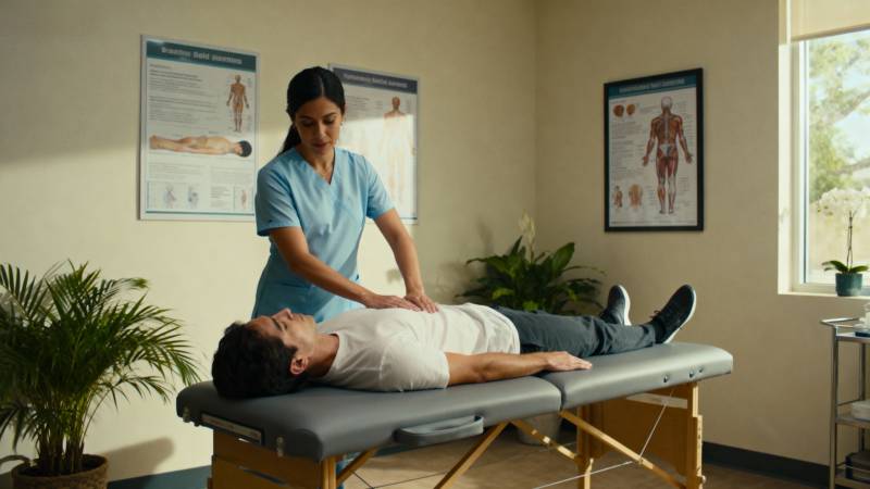 理疗师正在治疗患者图片