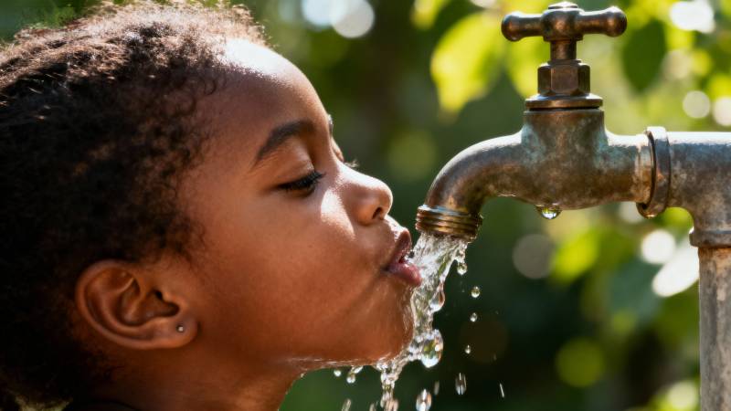 女孩饮水瞬间图片