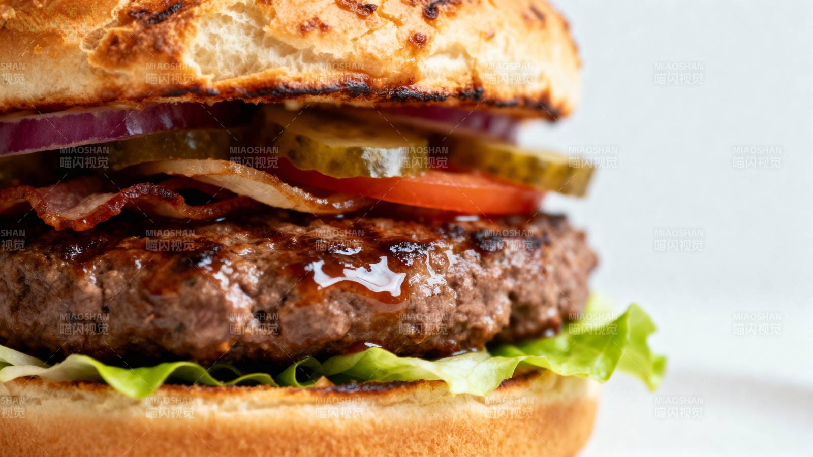 美味汉堡特写图片