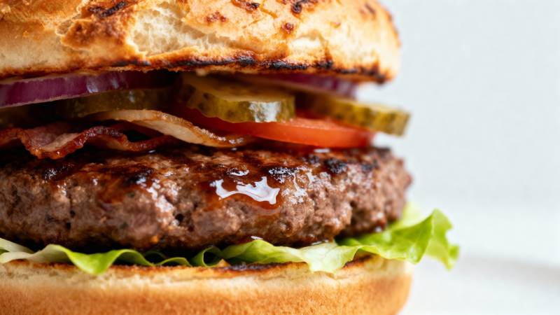 美味汉堡特写图片