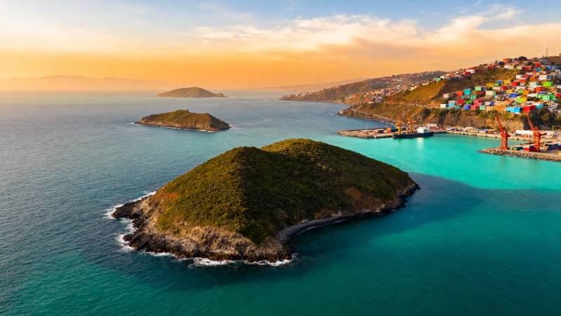 海岛日落美景图片