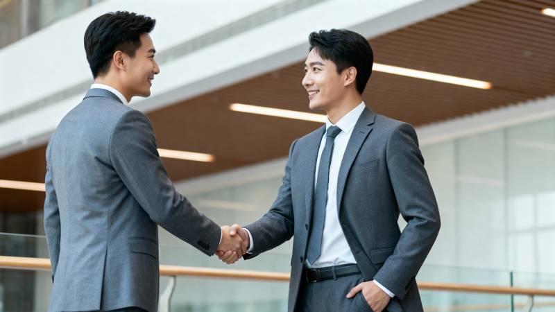 商务握手合作瞬间图片