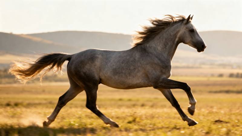 骏马奔腾草原图片