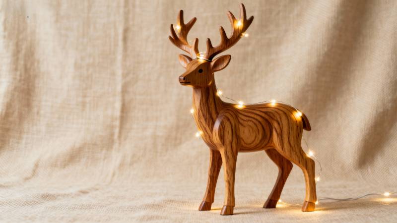 木雕鹿灯饰图片