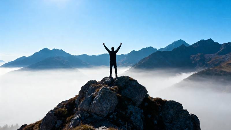 登顶云海 拥抱山巅图片