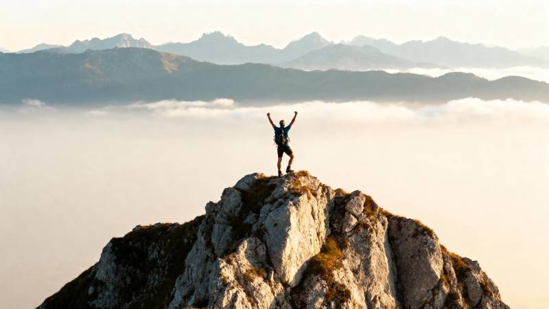 登顶巅峰 拥抱云海图片