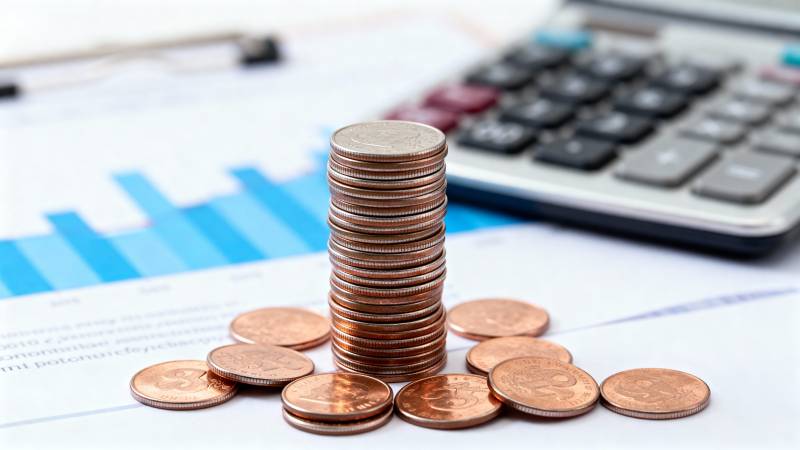 金币堆叠财务报表图片