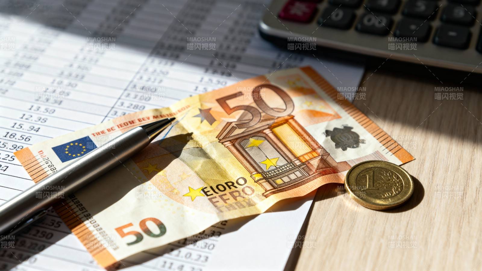 欧元现金与账单图片