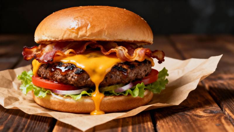 美味芝士汉堡图片