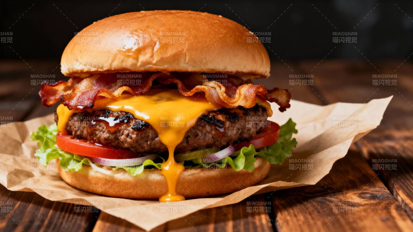 美味芝士汉堡图片