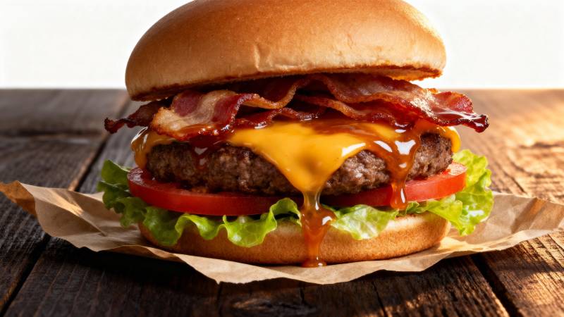 美味芝士汉堡图片