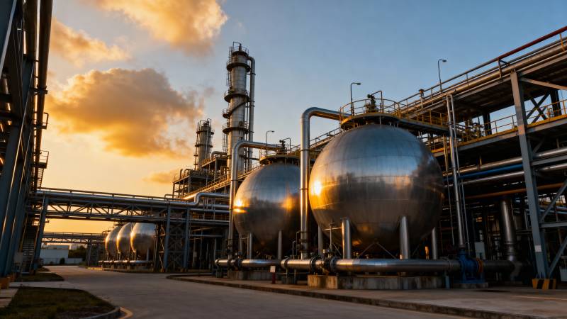 工业厂区日落景象图片