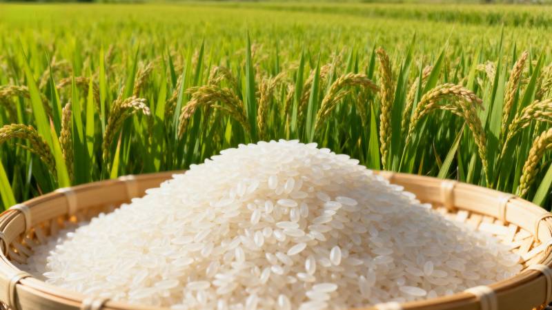 稻田与白米图片